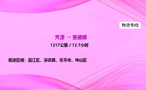 天津到景德镇物流公司-天津至景德镇物流专线-物流专线市县闪送