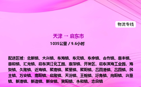 天津到启东市物流专线-【快速安全的】天津至启东市货运公司 天津到启东市物流专线-【快速安全的】天津至启东市货运公司
