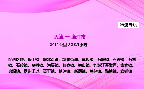 天津到廉江市物流专线-【快速安全的】天津至廉江市货运公司