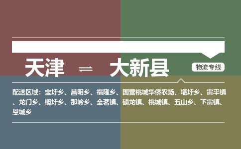 天津到大新县物流公司-天津至大新县专线「物流专线时效稳定」