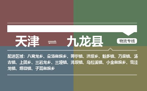 天津到九龙县物流公司-天津至九龙县专线「电子产品运输专线」
