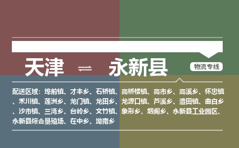 天津到永新县物流公司-天津至永新县货运专线设备运输专线