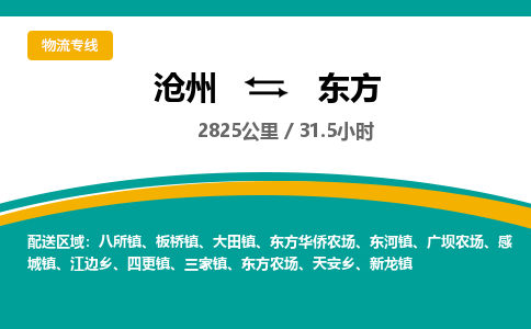 沧州到东方物流公司-沧州至东方专线-的一站式物流解决方案