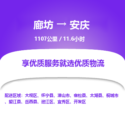 廊坊到安庆货运公司_廊坊到安庆物流专线「快运直达」