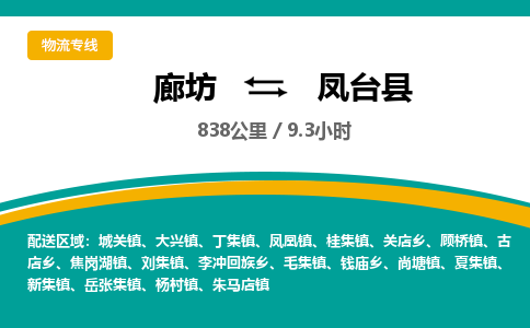 廊坊到凤台县货运公司_廊坊到凤台县物流专线「全境闪送」