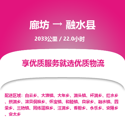 廊坊到融水县货运公司_廊坊到融水县物流专线「直达不中转」 廊坊到融水县货运公司_廊坊到融水县物流专线「直达不中转」