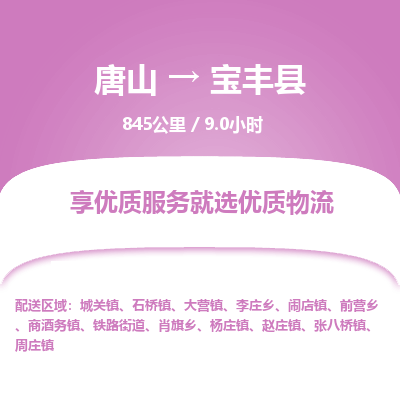 唐山到宝丰县物流专线-高效便捷的唐山至宝丰县物流公司