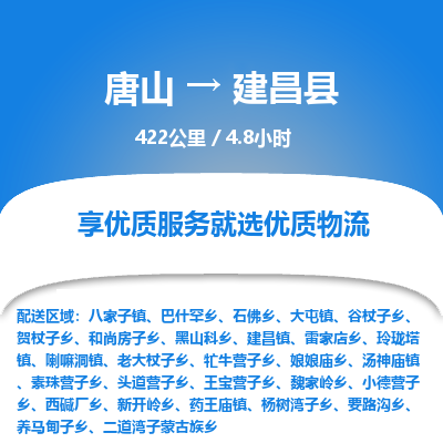 唐山到建昌县物流专线-高效便捷的唐山至建昌县物流公司